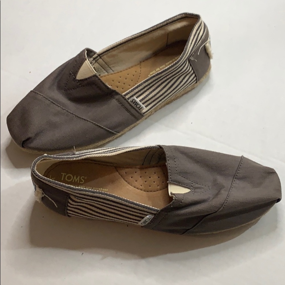 Toms Brown Striped Loafers